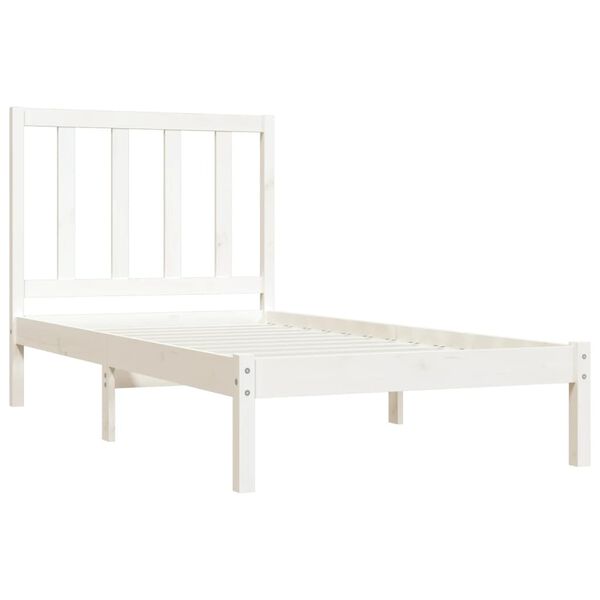 vidaXL Estructura de cama sin colch&oacute;n madera de pino blanco 100x200 cm
