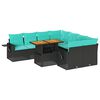 vidaXL Set de sof&aacute;s de jard&iacute;n con cojines 9 pzas rat&aacute;n sint&eacute;tico negro