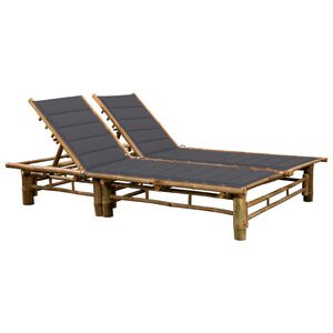 vidaXL Tumbona con cojines para 2 personas bamb&uacute;