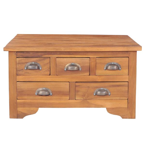 vidaXL Mesa de centro con tapa abatible madera maciza teca 65x64x35 cm