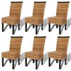 vidaXL Sillas de comedor 6 unidades madera maciza de mango y abac&aacute;