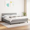 vidaXL Cama box spring con colch&oacute;n tela gris claro 160x200 cm