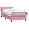 vidaXL Cama box spring con colch&oacute;n terciopelo rosa 100x220 cm