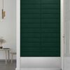 vidaXL Paneles de pared 12 uds terciopelo verde oscuro 60x15 cm 1,08m²