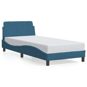 vidaXL Estructura de cama con cabecero Dover terciopelo azul 90x190 cm