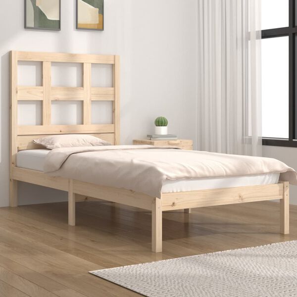 vidaXL Estructura de cama sin colchón madera maciza de pino 90x190 cm