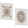 vidaXL Decoraci&oacute;n art&iacute;stica 2 uds. 40 x 40 x 1,5 cm Marr&oacute;n y