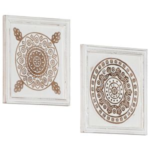 vidaXL Decoraci&oacute;n art&iacute;stica 2 uds. 40 x 40 x 1,5 cm Marr&oacute;n y