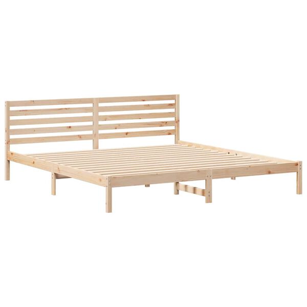vidaXL Estructura de cama Marr&oacute;n 200 x 210 cm Madera de pino macizo