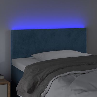 vidaXL Cabecero con LED de terciopelo azul 100x5x78/88 cm