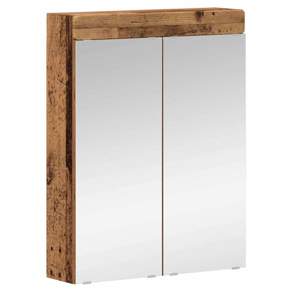 vidaXL Armario con espejo de ba&ntilde;o TULUM Madera vieja 60 x 16,5 x 78 cm