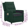 vidaXL Sill&oacute;n de masaje el&eacute;ctrico tela verde oscuro