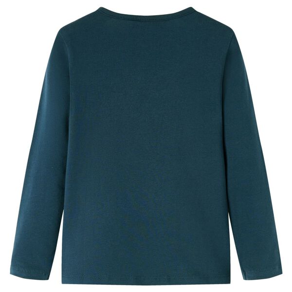 Camiseta infantil de manga larga verde oscuro 92