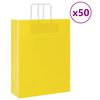 vidaXL Bolsas de papel con asas 50 uds amarillas 32x12x42 cm