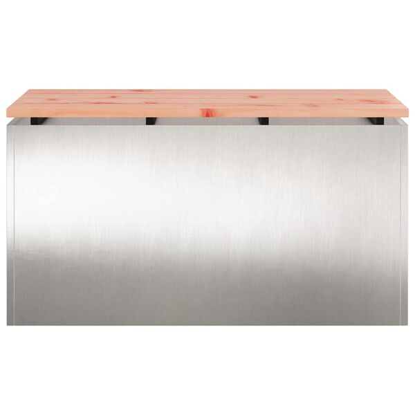 vidaXL Banco de jard&iacute;n Plateado 80 x 40 x 43 cm Acero inoxidable