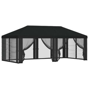 vidaXL Funda de Gazebo con Paredes Laterales Negro 600,5 x 300,5 cm