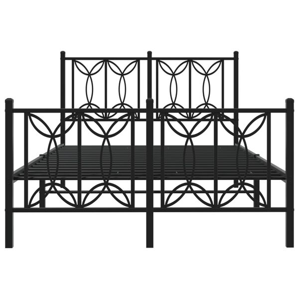 vidaXL Estructura cama sin colchón con estribo metal negro 120x190 cm