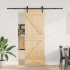 vidaXL Puerta corredera con herrajes madera maciza de pino 70x210 cm