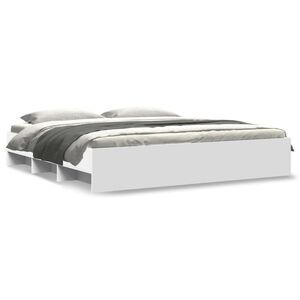 vidaXL Estructura de cama madera de ingenier&iacute;a blanca 200x200 cm