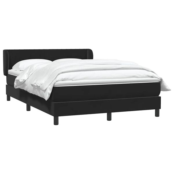 vidaXL Cama box spring con colch&oacute;n terciopelo negro 160x210 cm