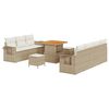 vidaXL Conjunto de sof&aacute; de jard&iacute;n 10 uds. Beige rat&aacute;n sint&eacute;tico