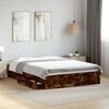 vidaXL Cama con cajones madera de ingenier&iacute;a roble ahumado 140x190 cm