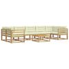 vidaXL Conjunto de sof&aacute;s de exterior 6 uds. Blanco y Crema