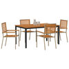 vidaXL Conjunto de Comedor de Jardín 4 pcs Beige ratán sintético