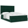 vidaXL Estructura de cama otomana con colchones verde oscuro 140x200cm