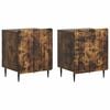 vidaXL Armario de Noche 2 uds. Roble Ahumado 43 x 34,5 x 52 cm