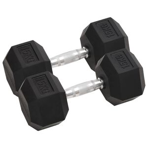 vidaXL Mancuernas 2 unidades total hierro fundido 15 kg