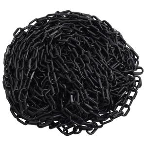 vidaXL Cadena de advertencia pl&aacute;stico negro 30 m &Oslash;4 mm