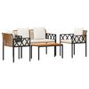 vidaXL Juego de muebles de exterior 4 uds. Marr&oacute;n y Crema Blanca