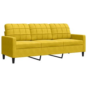 vidaXL Sof&aacute; de 3 plazas terciopelo amarillo 180 cm