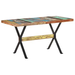 vidaXL Mesa de comedor de madera maciza reciclada 140x70x76 cm