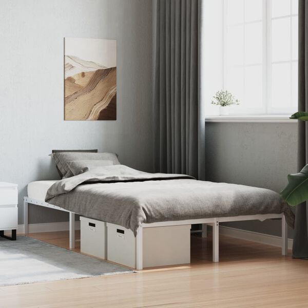vidaXL Estructura de cama sin colch&oacute;n metal blanco 120x200 cm