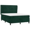 vidaXL Cama box spring con colch&oacute;n terciopelo verde oscuro 140x200 cm