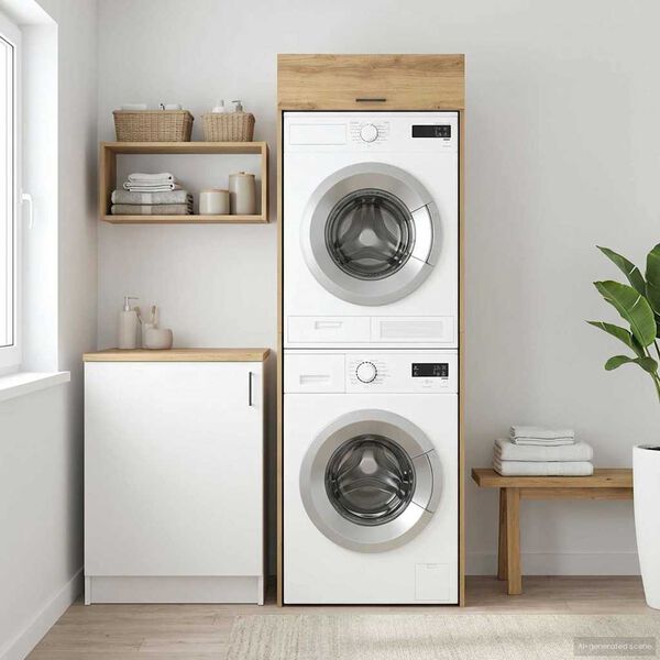 vidaXL Armario para lavadora Roble artesanal 67,5 x 68 x 200 cm