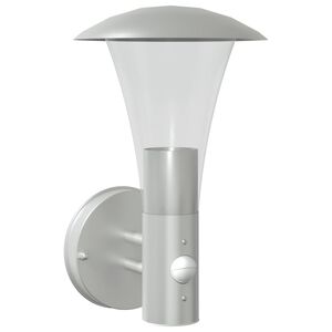 vidaXL L&aacute;mpara de pared de exterior con sensor acero inoxidable