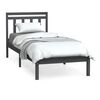 vidaXL Estructura de cama individual madera maciza gris 90x190 cm