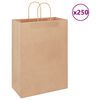 vidaXL Bolsas de papel con asas 250 uds marrón 32x17x44 cm
