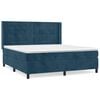 vidaXL Cama box spring con colch&oacute;n terciopelo azul oscuro 160x200 cm