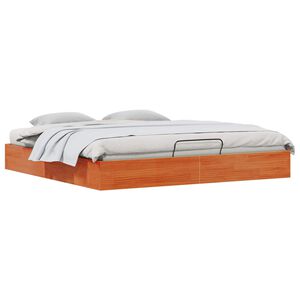 vidaXL Estructura de Cama Ottoman con Almacenamiento Marr&oacute;n Cera