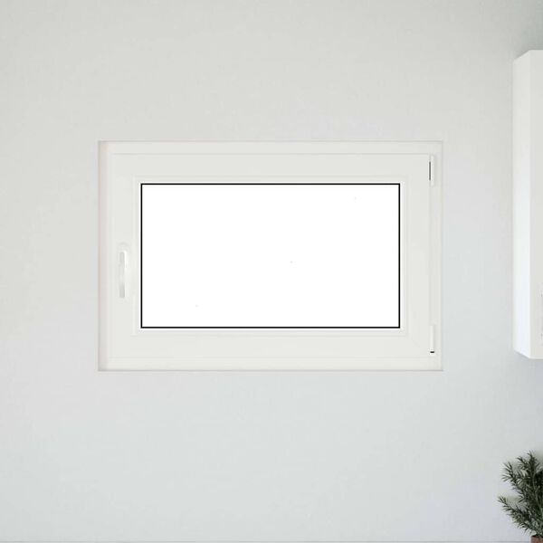 vidaXL Ventana de sótano "RISOR" 90x50 cm oscilobatiente DIN derecha blanca