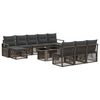 vidaXL Conjunto de sof&aacute;s de jard&iacute;n 11 uds. Gris y Gris Oscuro