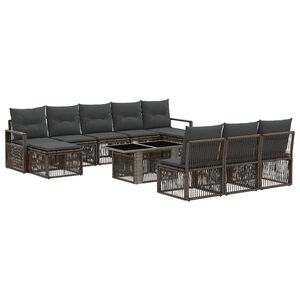 vidaXL Conjunto de sof&aacute;s de jard&iacute;n 11 uds. Gris y Gris Oscuro