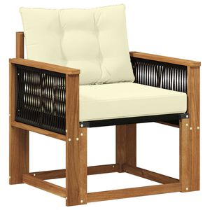 vidaXL Sof&aacute; intermedio de exterior Madera de Acacia S&oacute;lida Natural