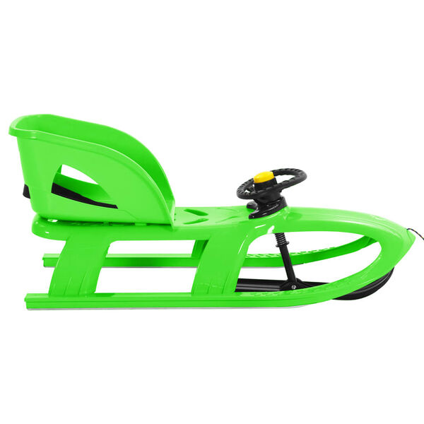 vidaXL Trineo con asiento y volante polipropileno verde 102,5x40x23 cm