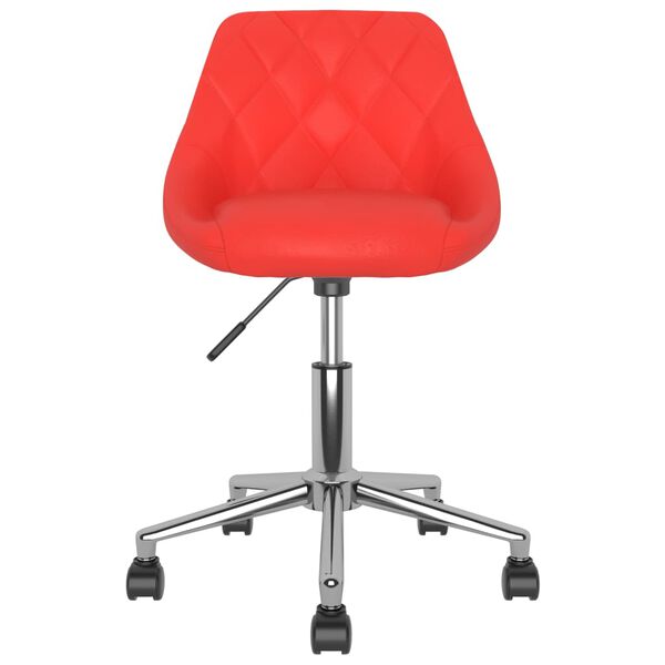 vidaXL Silla de comedor giratoria de cuero sint&eacute;tica roja
