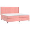 vidaXL Cama box spring colch&oacute;n y LED terciopelo rosa 200x200 cm